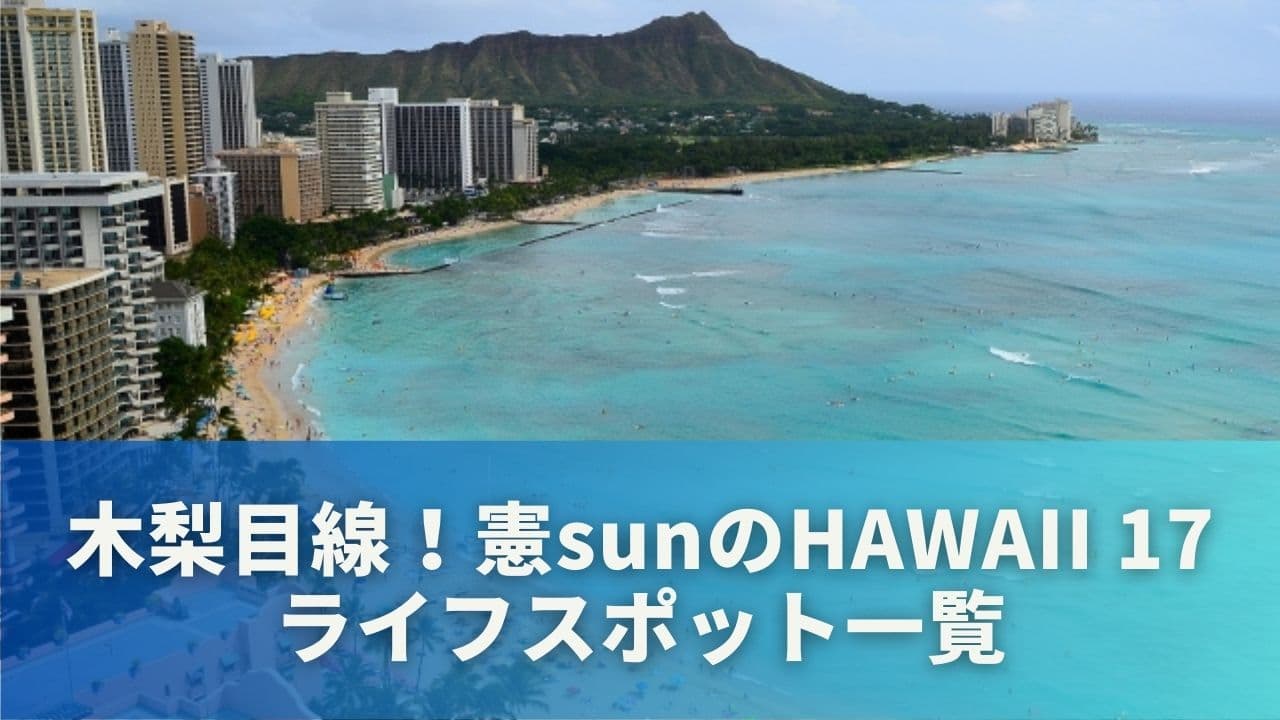 木梨目線！憲sunのHAWAII 17｜ライフスポット一覧