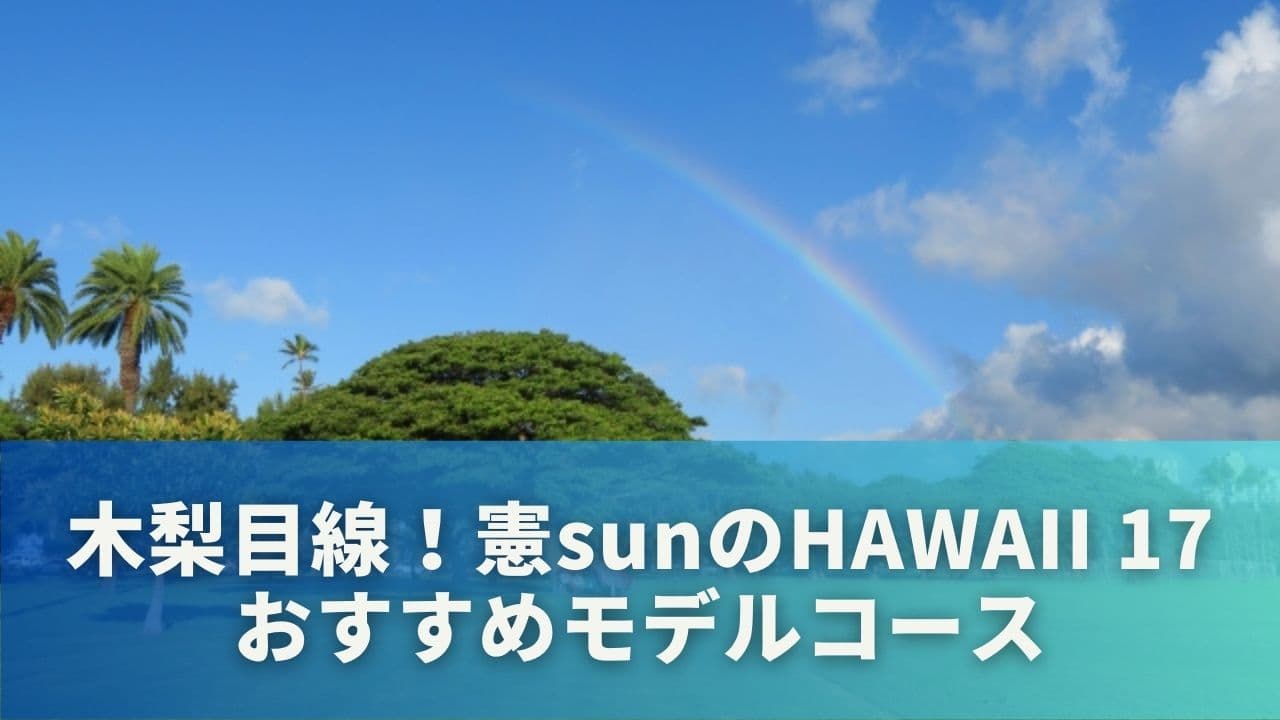 木梨目線！憲sunのHAWAII 17｜おすすめモデルコース